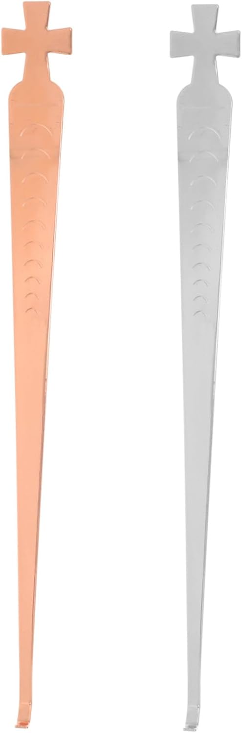 NUOBESTY 2Pcs Stainless Steel Candle Wick Dipper Set Portable Candle Extinguishers Hook for Safely Snuffing Out Wicks and Home Use