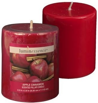 Luminessence Apple Cinnamon Scented Pillar Candle