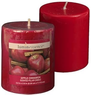 Luminessence Apple Cinnamon Scented Pillar Candle