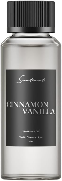 Scentiment Cinnamon Vanilla Diffuser Oil - Premium Hotel Scent with Notes of Cinnamon, Vanilla & Spice Home Scent, Aromatherapy Fragrance Oil Diffuser Refill - 4.06 fl oz (120 mL)