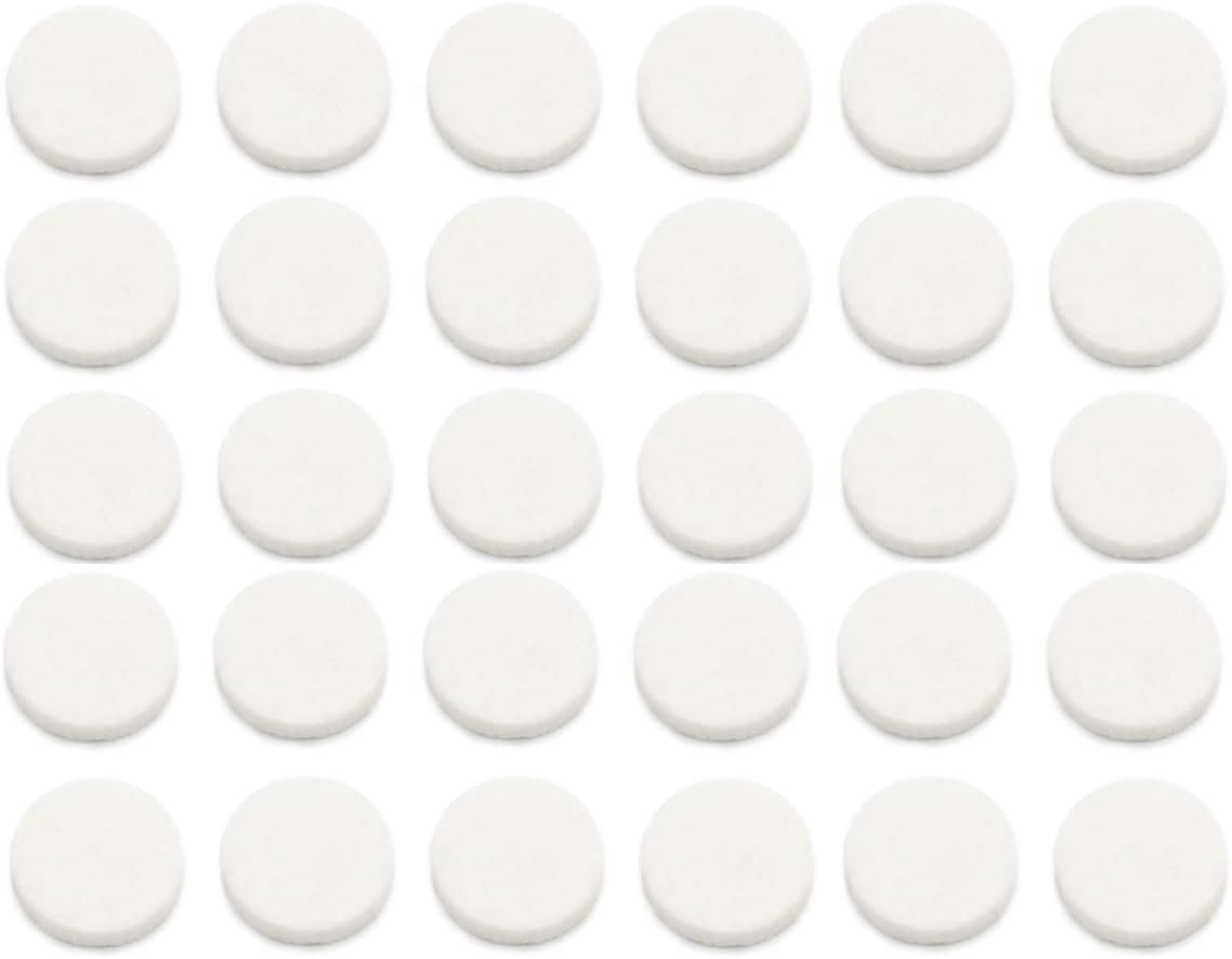 30Pcs Car Air Vent Clip Replacement Pads, 16mm Unscented Refill Tablets for Car Air Freshener Clips, Car Diffuser Refill Felt Pads Essential Oil Diffuser Cotton Pads