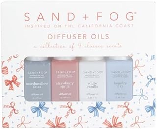 Sand + Fog Diffuser Oils, 4 Classic Scents, Marshmallow Skies, Strawberry Spritz, White Vanilla, Laundry Day, 0.33 fl oz Each