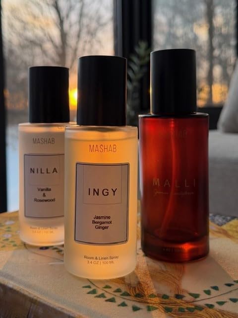 MALLI by MASHAB – All-Natural Jasmine Grandiflorum Linen & Room Spray | Alcohol-Free Luxury Aromatic Mist | Premium Glass Bottle (120 mL) gift idea for Birthday Anniversary Valentines Day Mothers Day