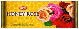 Hem Honey Rose Incense Sticks (120 Sticks, 6 Boxes Inside) - 9 Inches Long, 20g per Box - Perfect for Meditation, Rituals,Cleansing & Creating A Calming and Relaxing Atmosphere.