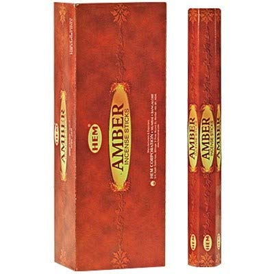 Amber - Box of Six 20 Gram Tubes - HEM Incense