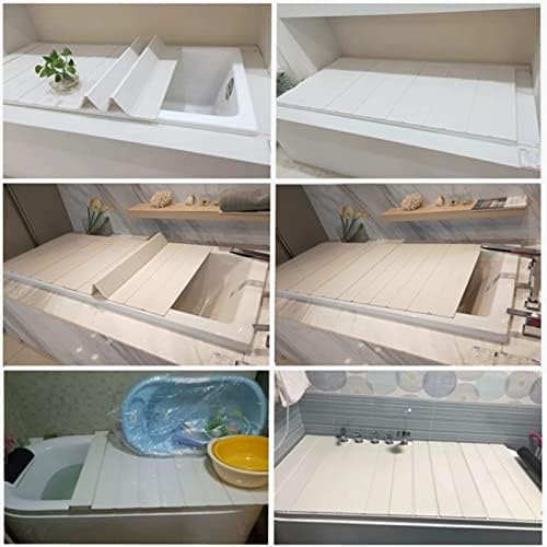 Bamboo Bathtub Caddy Tray with Foldable Dust Proof Board Spa Bathroom Shower Shelf nizer for Relaxing Bath Time Multifunctional Design with 0.6cm Thickness