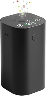 Waterless Essential Oil Diffuser, 20mL Rechargeable Nebulizing Diffuser with 4 Timers & 4 Mist Levels, Rechargeable Diffuser for Home, Office, Bedroom, Hotel, Travel (Black)