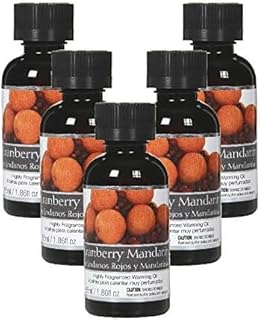 Hosley Cranberry Mandarin Highly Scented Fragrance Warming Oils, Box of 5, 55 ml 1.86oz ea. Ideal Gift for Weddings, spa, Reiki, Meditation, Bathroom Settings W1