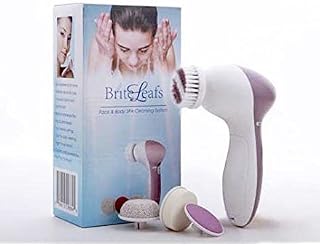 BriteLeafs 4-in-1 Electric Facial & Body Brush Spa Cleaning System (BL-802) with Travel Carrying Case