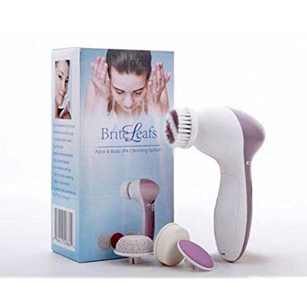 BriteLeafs 4-in-1 Electric Facial & Body Brush Spa Cleaning System (BL-802) with Travel Carrying Case