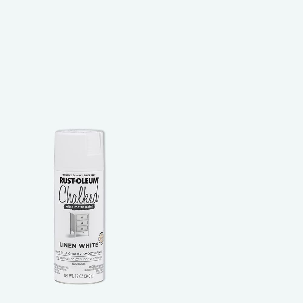 Rust-Oleum Linen White Chalked All-in-One Ultra Matte Spray Paint | One Coat Coverage | No Primer, Sanding, Or Topcoat Needed | Easy Spray Application | Made in USA | 12 OZ