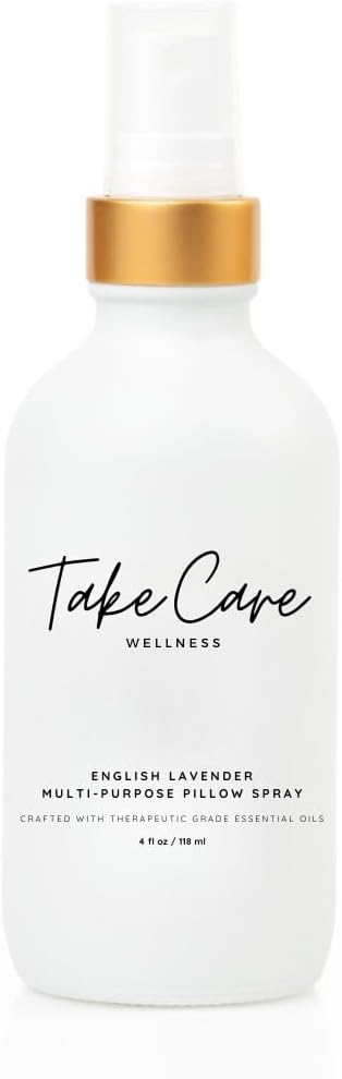 Multi-Purpose Lavender Pillow Spray - Therapeutic Grade Essential Oils - Calming - Freshens Curtains & Upholstery - Mist into Shower Stream - Glass Bottle (English Lavender)
