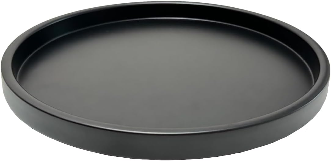 Round Black Metal Candlestick Tray, Decorative Serving Tray, Candle Holder Tray for Wedding Table, Dinning Table Decorations(11.5 inches)