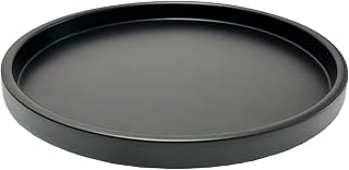 Round Black Metal Candlestick Tray, Decorative Serving Tray, Candle Holder Tray for Wedding Table, Dinning Table Decorations(11.5 inches)