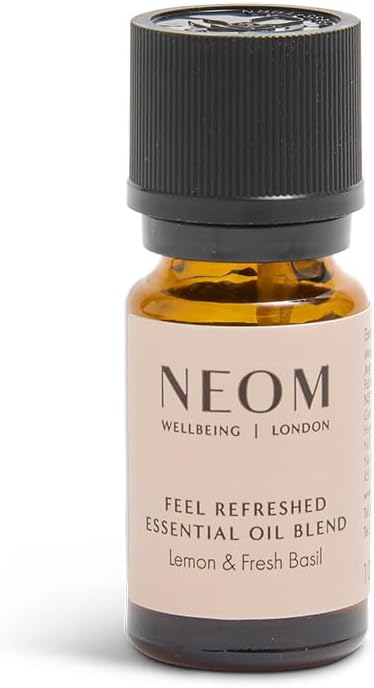NEOM - Feel Refreshed Essential Oil Blend, 10ml | Sicilian Lemon & Basil |Scent to Boost Your Energy | 100% Natural Fragance