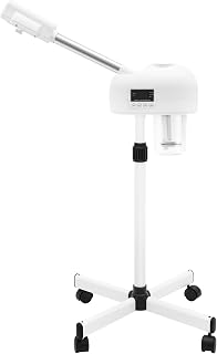 Professional Standing Facial Steamer for Home, Salon, Spa, Nano Ionic Ozone Skin Care Machine with 600ml Tank, Adjustable 22-27 Inch Height, Hot Mist for Deep Cleansing & Hydration, 750W 110V
