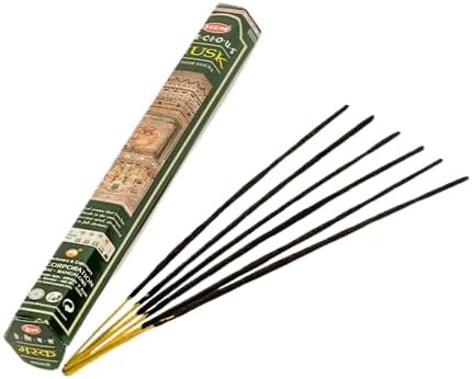 HEM Precious Musk Incense Sticks – (120 Sticks, 6 Boxes Inside) - 9 Inches Long ,Dispel Negativity, Induce Relaxing Sleep, Spiritual Strength, Aromatherapy, And Strengthen Meditation Practices
