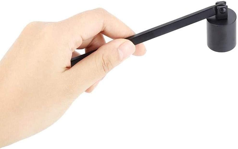 Candle Snuffer Black Elegant Candle Extinguisher Stainless Steel Candle Stopper Candle Accessory with Long Handle for Safe Extinguishing of Candle Wick Flame, 4 Colors