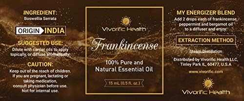 Frankincense Essential Oil (Pack of 2) - 15 ml - Therapeutic Grade, 100% Pure and Natural - Great for Immune System, Digestion, Antiaging, Aromatherapy and Much More-Vegan and Kosher Certified