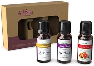 ArOmis Essential Oils - Meditation Kit 2-100% Pure Premium-Grade - Cedarwood, Clary Sage and Grapefruit - 3 Pack - 0.34 fl oz/10ml, 150 Micron Filtered for Nebulizer Use
