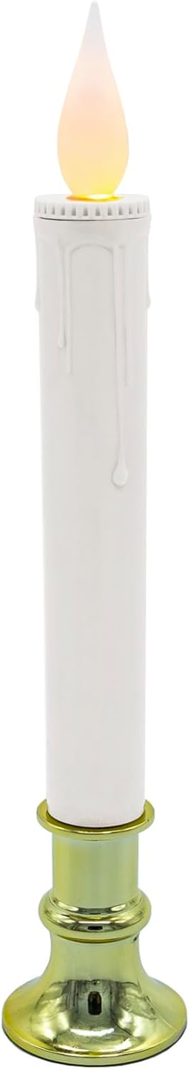 Brite Star Battery Operated 9-inch LED Candles - 1 Count Flickering Flameless Candles with Timer - Perfect for Indoor Window, Outdoor Patio Home Décor