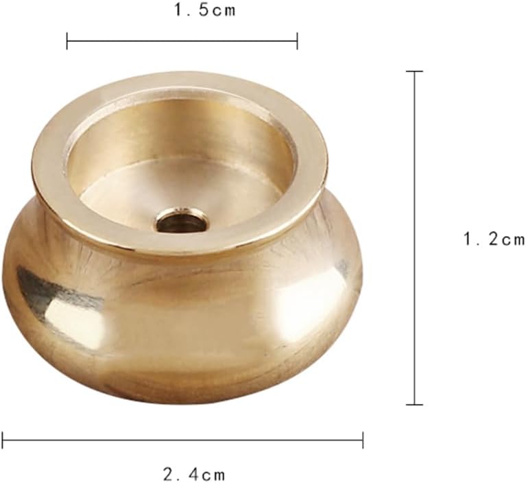 ZYAMY 6PCS Incense Holder Mini Cone Burner Brass Gold Chinese Indoor and Outdoor Decorative Metal Ash Collector 0.13 Inch Hole Diameter for Yoga Studio Meditation Buddhist Temple