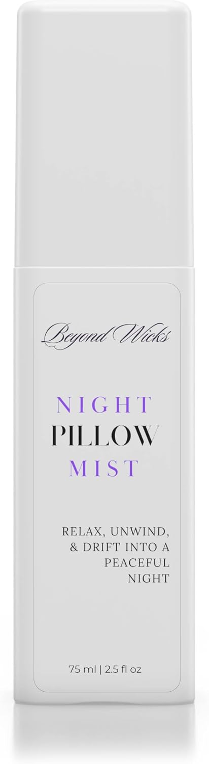 Pillow Spray – Lavender Chamomile Sleep Spray with Essential Oils – Relaxing Aromatherapy Mist for Pillows, Bedding, and Linens – Nighttime Pillow Mist – 75ml (2.5 fl oz) by Beyond Wicks