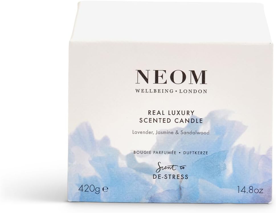 NEOM - Candle, 3 Wick | Lavender, Jasmine & Sandalwood | Scented Candles for Home | Luxury Aromatherapy Candles | Essential Oil Candles | Tranquil & Relax | Signature De-Stress Scent