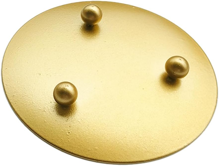 Gold Candle Holder – 1 Pack 3.54" Iron Candle Plate, Decorative Candle Stand for Home and Table Decoration