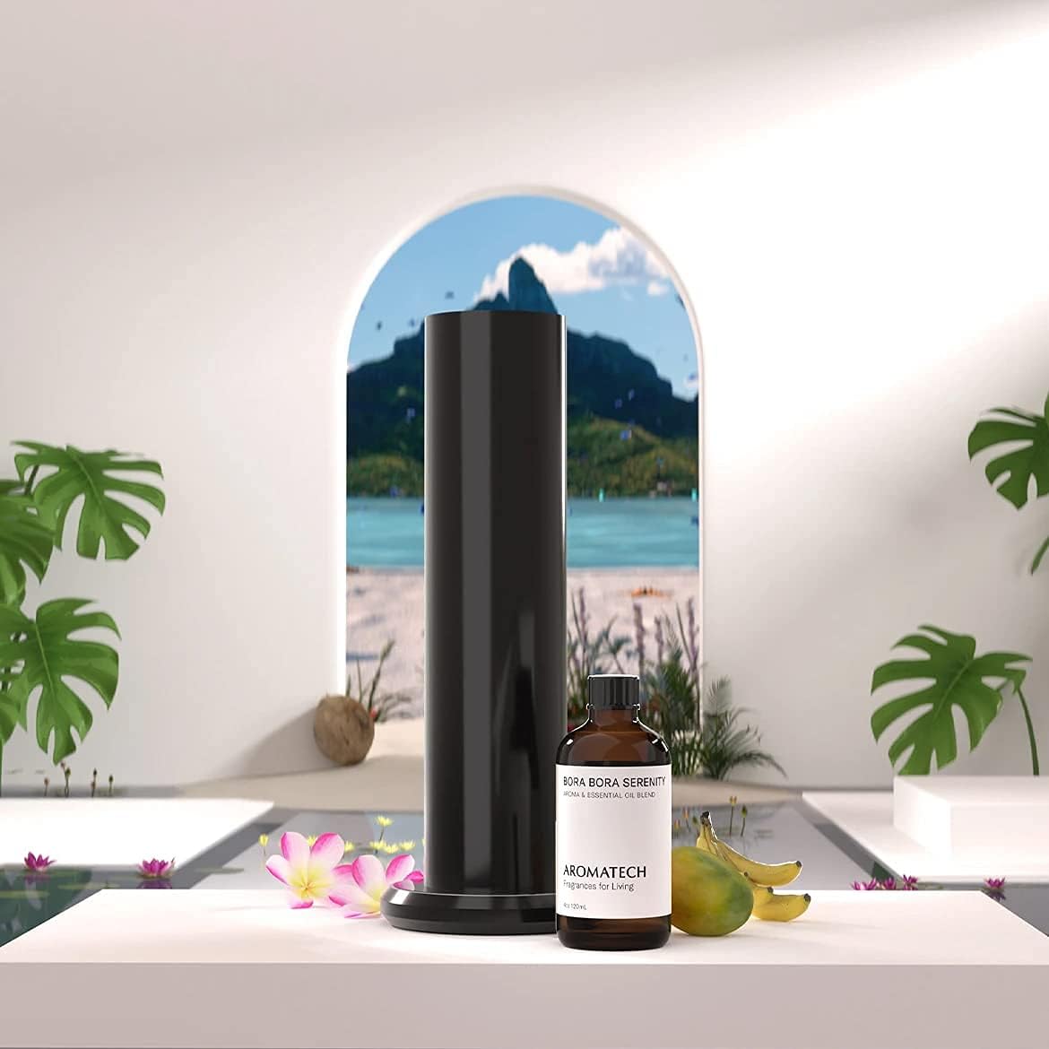 AromaTech Bora Bora Serenity Aroma Essential Oil Blend: Luxury Hotel Inspired Aromatherapy with Tropical Fruit, Frangipani & Coconut for Ultrasonic Diffusers & Nebulizers (120 mL)