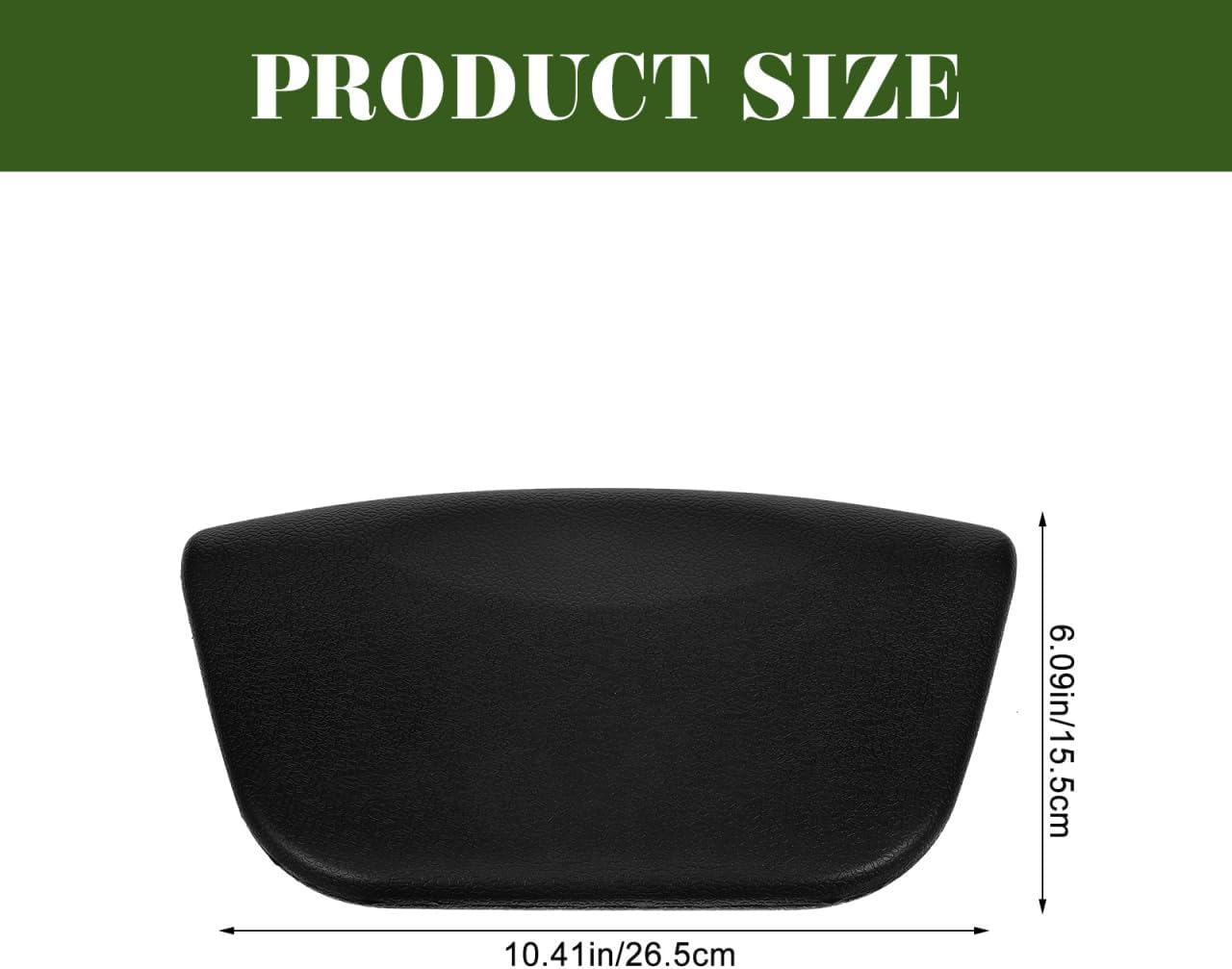 Healifty Bath Pillow for Tub with Suction Cups Removable Pu Headrest Cushion Neck and Back Support Waterproof Spa Pillow for Relaxing Soak 4.1 X 2.4 Inch