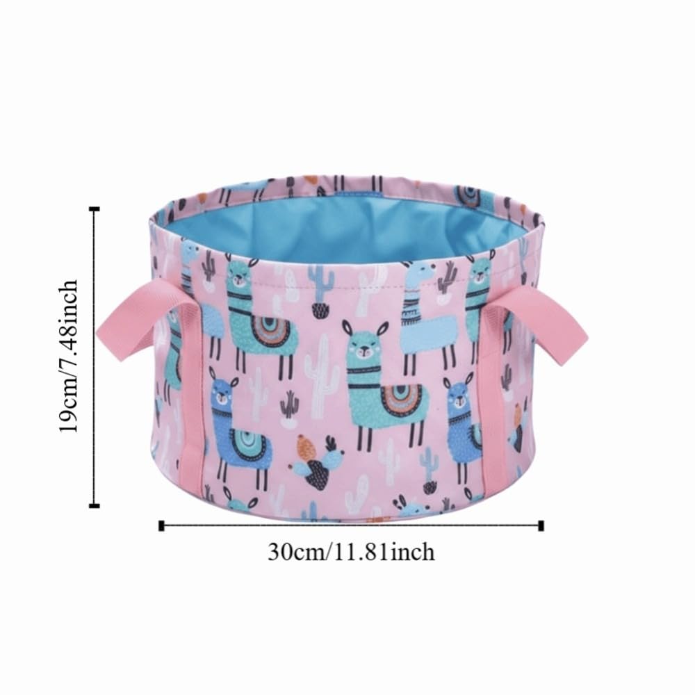 Collapsible Foot Bath Basin 15L – Portable Folding Soaking Tub, Multi-Use Spa Basin with Storage Bag for Pedicure, Travel Camping & Outdoor Use(Pink)