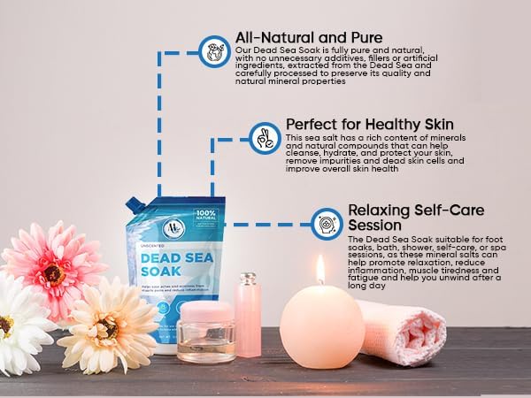 Dead Sea Bath Salt (Unscented), 2 Pound (Pack of 1), White