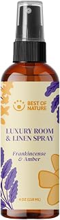 Best of Nature Luxury Room & Linen Spray – All-Natural Essential Oil Air Freshener for Home, Bedroom, Bathroom & Linens – Plant-Based, Family-Safe, Relaxing Aromatherapy Mist (Frankincense & Amber)