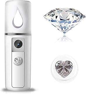 Nano Facial Steamer Mist Spray Eyelash Extensions Cleaning Pores Water SPA Moisturizing Hydrating Face Sprayer USB Rechargeable Mini Beauty Device - Summer Gives You Cool (White)
