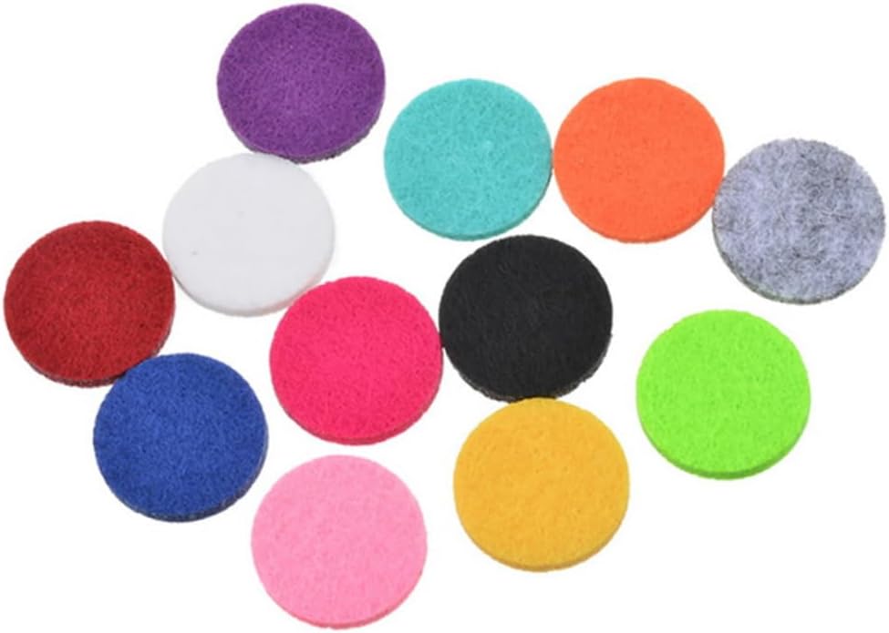 Healifty 100pcs Thick Absorbent Replacement Pads for Diffuser Necklace Locket Mixed Colors Fit for Optimal Scent Diffusion Reusable Essential Oil Pads