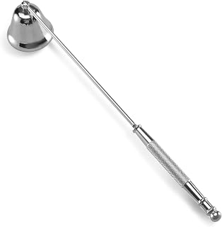 Candle Snuffer, Candle Snuffers Wick Snuffer, Candle Accessory, Extinguish Candle Flame Safely with Long Handle Putting Out Fire, Candle Extinguisher Tool (Silvery)