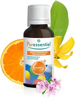 Puressentiel - Essential Oils for Diffusion - Happy Blend - Aromatherapy - Therapeutic, Gentle, Sweet, Scented Oil - Pure, Natural and Vegan - 1 fl oz Bottle