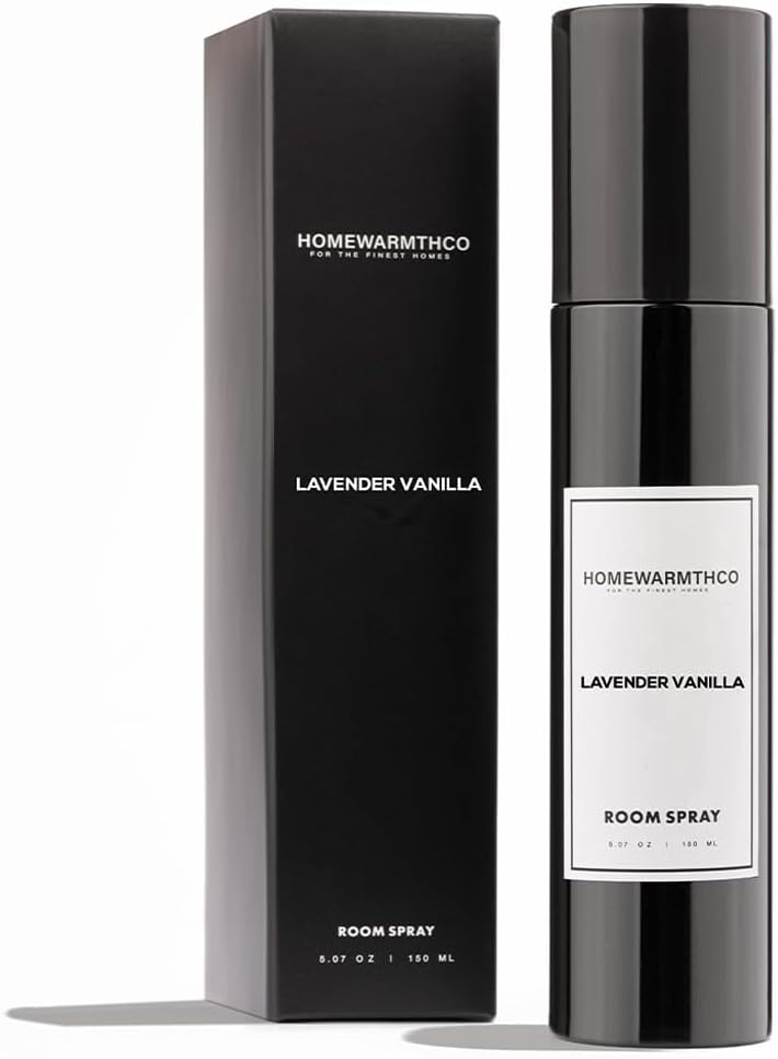 Lavender Vanilla Room Spray – 5.07 oz (150 ml) Scented Air Freshener Odor Eliminator Spray for Home, Office & Linen – Long-Lasting Linen Spray for Bedding, Pillows & Fabrics – Luxurious Home Fragrance