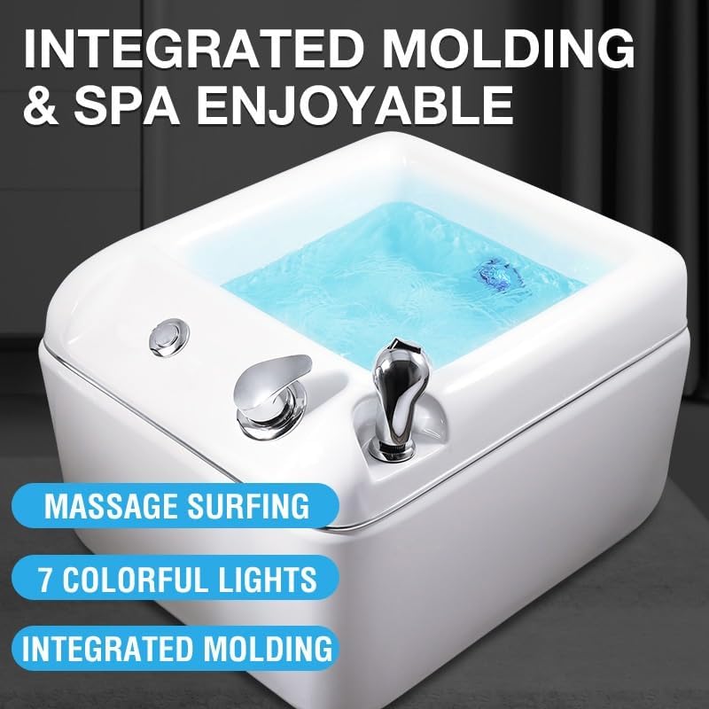 Foot Spa, Foot Bath Massager with Heat, Bubbles, Red Light, Ergonomic Acupressure Massage Points, Soothe & Relax Tired Feet, Foot soak for Foot spa, Suitable for Home and Hotel