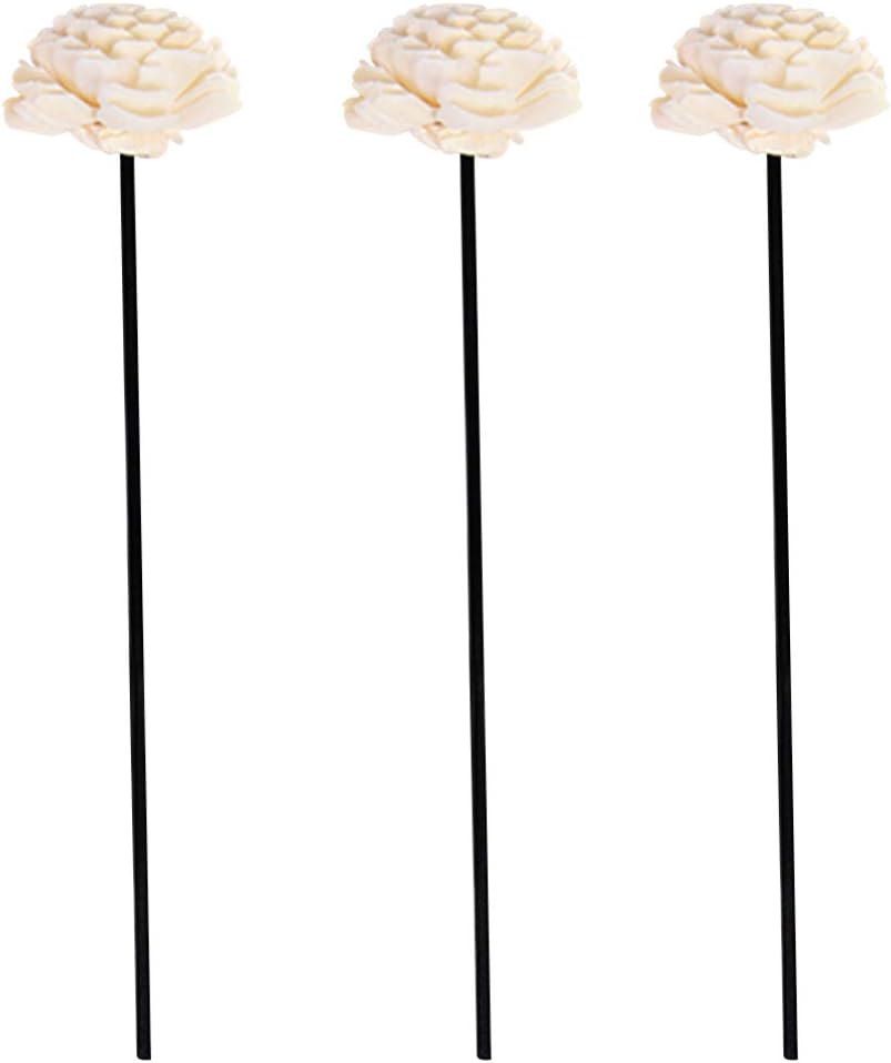 Amosfun Aromatherapy Rattan Reed Diffuser Sticks with Dried Flowers Set for Home Decor and Essential Oil Diffuser Accessories 3 Pieces 7.08X1.96X1.77 Inches