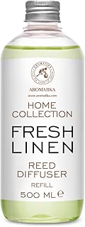Reed Diffuser Refill Fresh Linen 17.0 Fl Oz (500ml) - Room Diffuser Refill - Home Fragrance - Scented Diffuser - Fresh Aroma - Room Fragrance - Fresh Linen Scent - Room Freshener