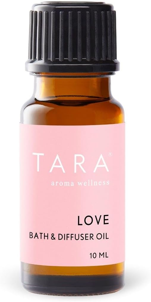 TARA Spa Therapy Love Bath & Diffuser Oil – 100% Unadulterated Essential Oils, Organic Aromatherapy Blend for Nurturing & Sensuality, Rose, Jasmine & Ylang Ylang, 10ml