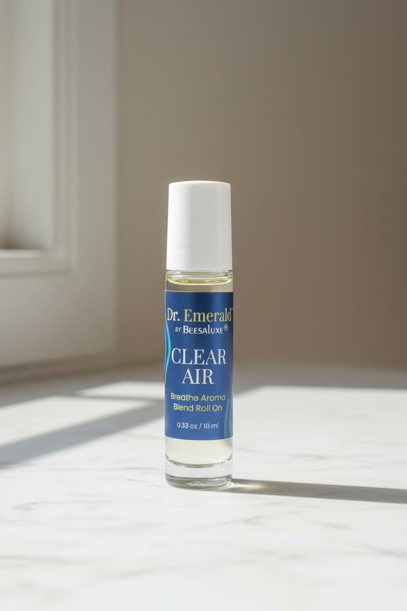 Dr. Emerald Clear Air Essential Oil Aromatherapy Blend Roll On - Fresh Botanical Oil with Eucalyptus, Peppermint & Pine - Pre Diluted Aromatherapy Roll On (10 ml / 0.33 oz, Clear Air)