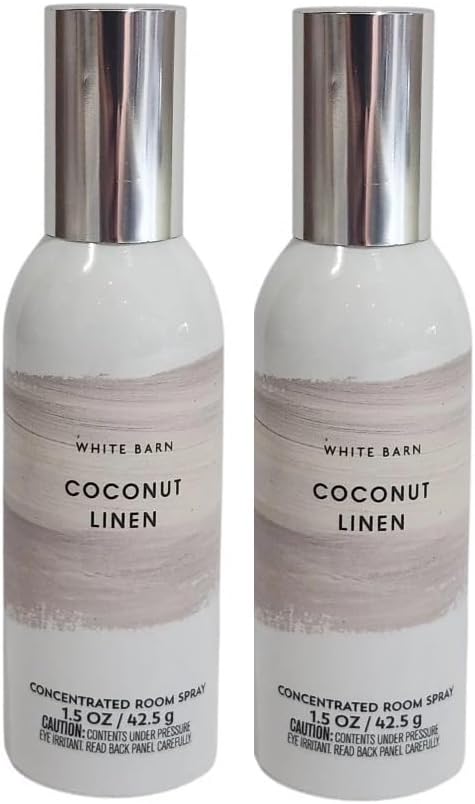 Bath and Body Works Concentrated Room Spray 1.5 oz each - Pack of 2 - Packaging May Vary (Coconut Linen)