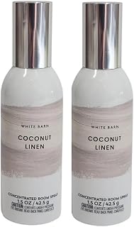 Bath and Body Works Concentrated Room Spray 1.5 oz each - Pack of 2 - Packaging May Vary (Coconut Linen)