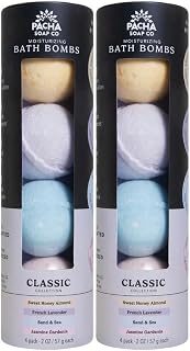 Pacha Soap Co. Bath Bomb Variety Set - Classic Scents, Handcrafted & Moisturizing Formula with Clean Ingredients, Paraben, Sulfate, Phthalate, SLS, and Dye-Free, Made in the USA, 2-Pack, 8 oz Each