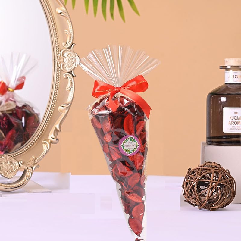 TooGet 4 Pcs Potpourri Bags, Rose Jasmine Lavender and Lemon Scented Potpourri Dried Flowers Natural Plant Fragrance Sachet for Home Fragrance Sachet Petal, Air Freshener 5.6 OZ