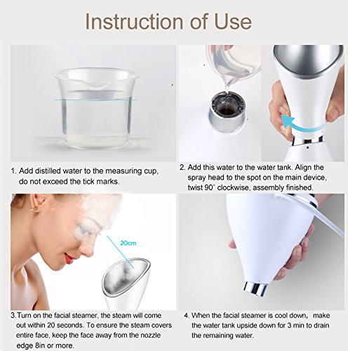 GOODSKY Nano Ionic Facial Steamer Hot Mist Moisturizing Spa Quality Good for Facial Care Unclog Pores Cleanse Skin Improve