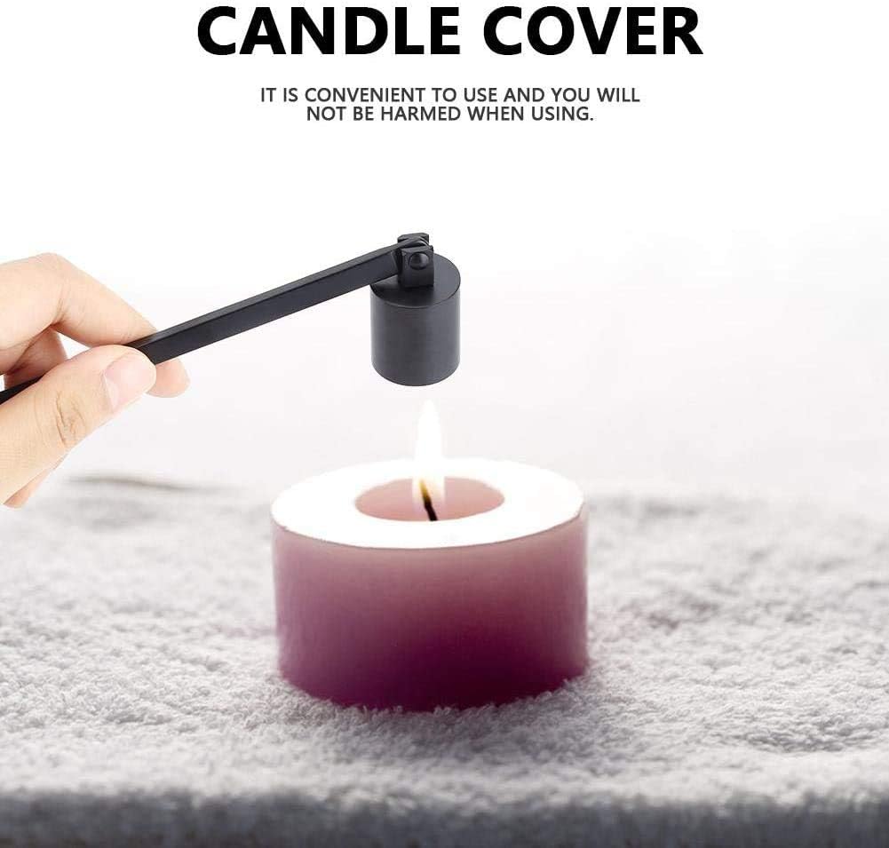Candle Snuffer Black Elegant Candle Extinguisher Stainless Steel Candle Stopper Candle Accessory with Long Handle for Safe Extinguishing of Candle Wick Flame, 4 Colors